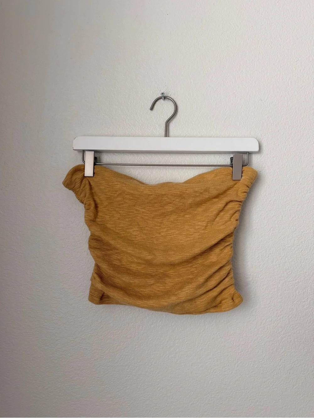 Free People Boulevard Ruched Tube Top Mustard Yellow
